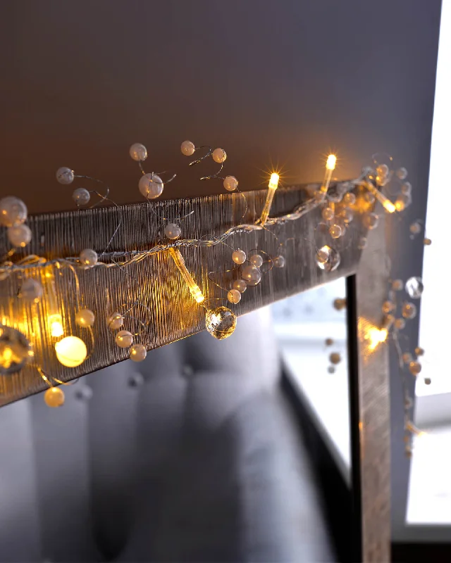 Christmas DIY Crafts Beaded Garland Light String Decoration with 20 LED Lights, 1.8m, Warm White