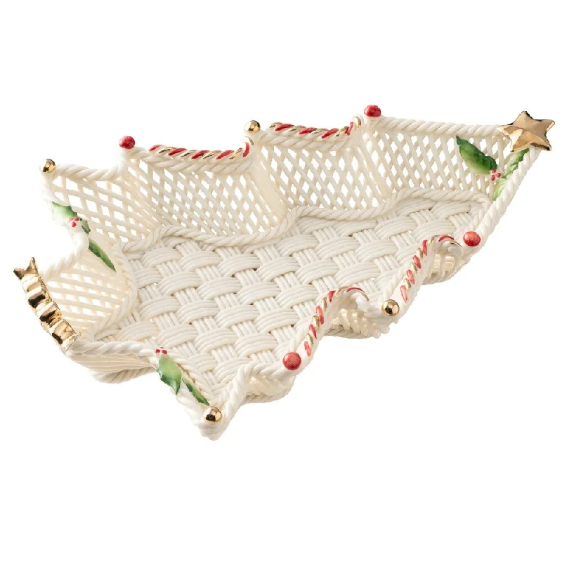 Christmas Family Time Belleek Classic Christmas Tree Basket