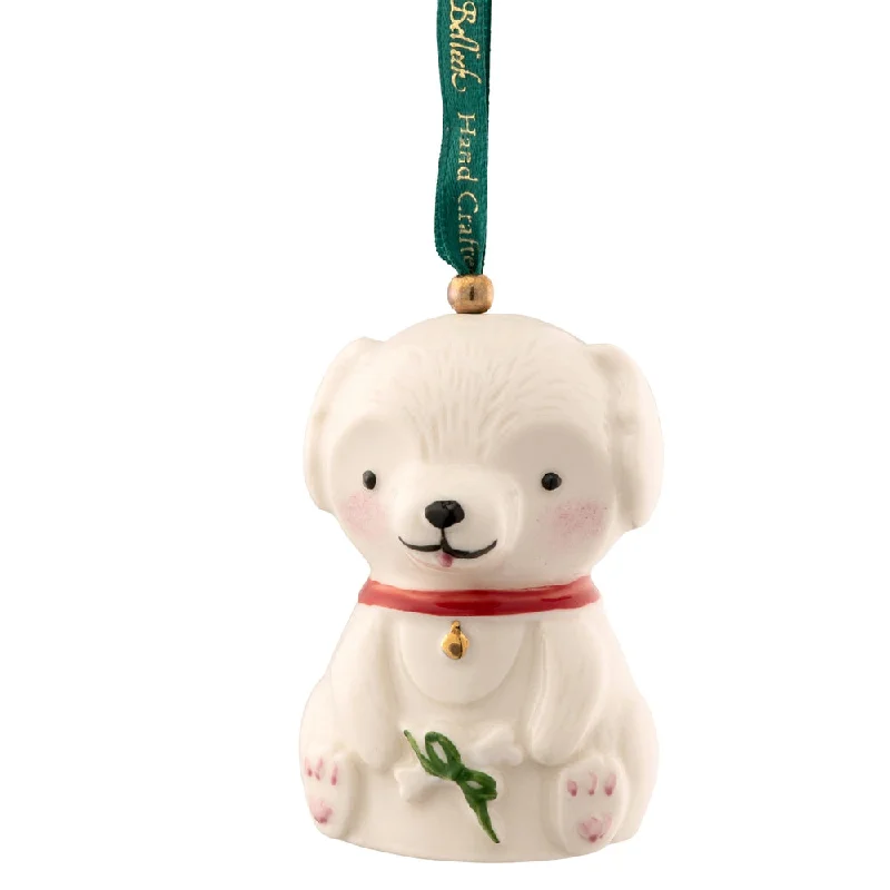 Christmas Yule Log Belleek Classic Doggy Ornament