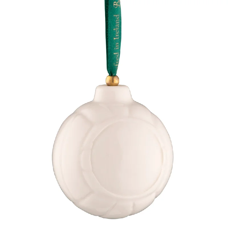 Christmas Holiday Stories Belleek Classic Gaelic Ball Hanging Ornament