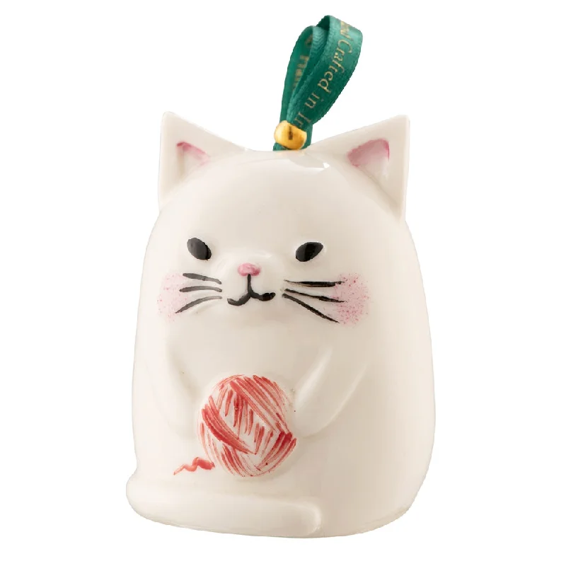 Christmas Traditions Belleek Classic Kitty Cat Ornament