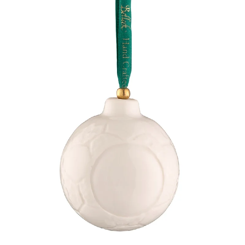 Christmas Holiday Songs Belleek Classic Soccer Ball Hanging Ornament