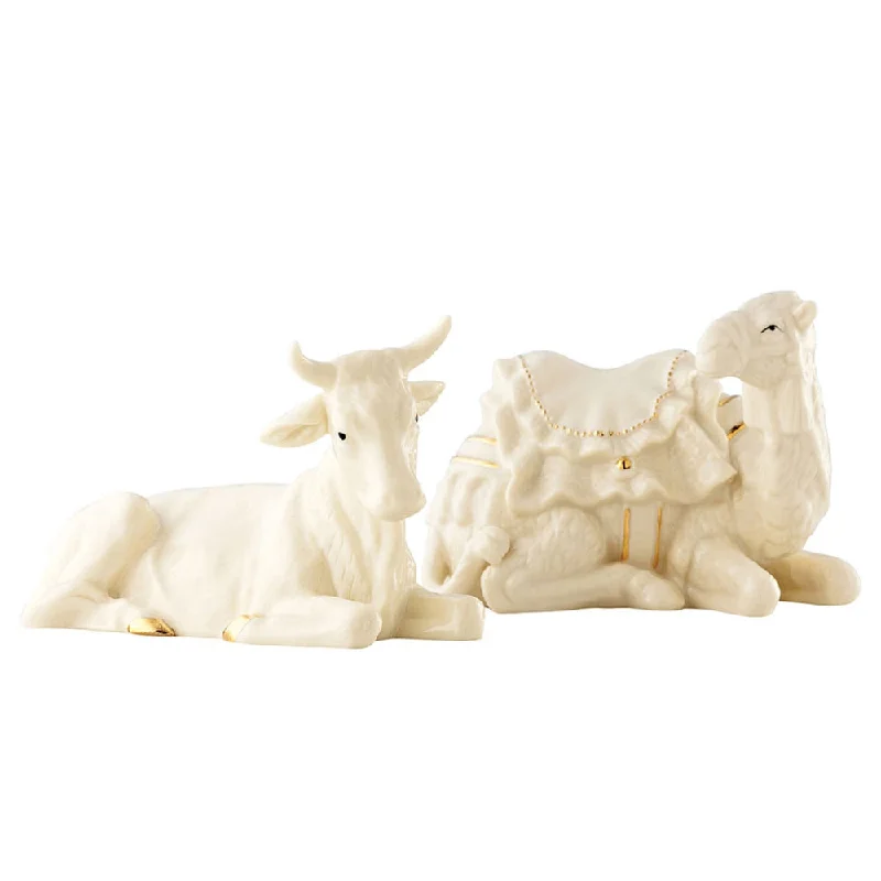 Holiday Fun Belleek Living Manger Set - Ox and Camel