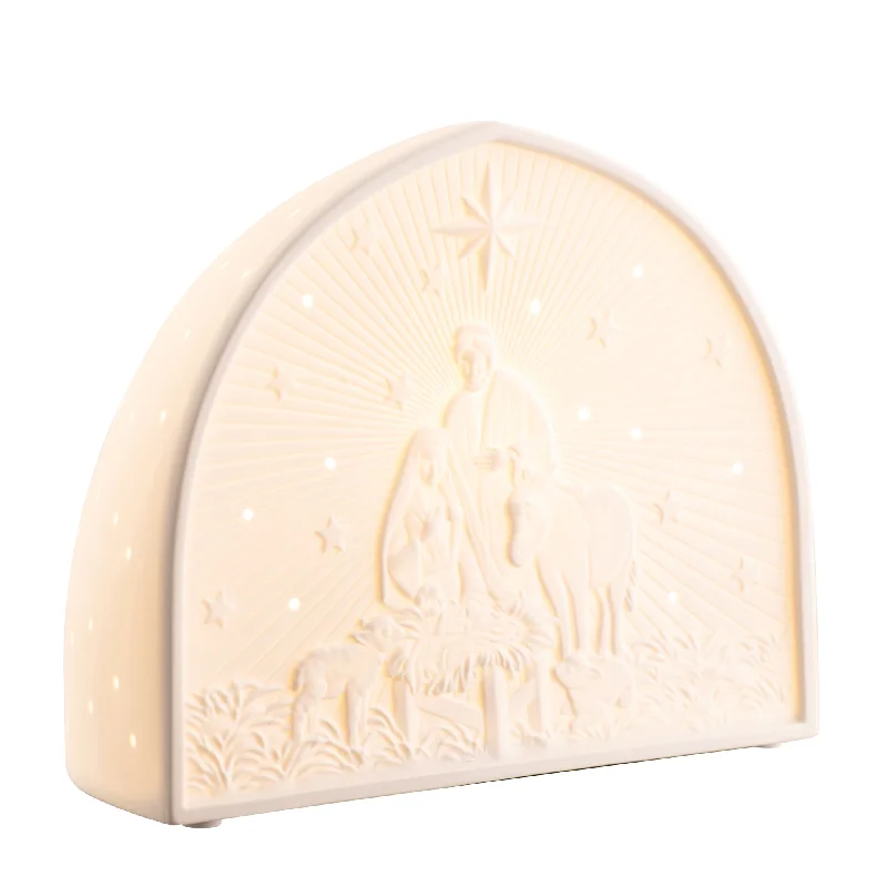 Christmas Joy Belleek Living Nativity Luminaire