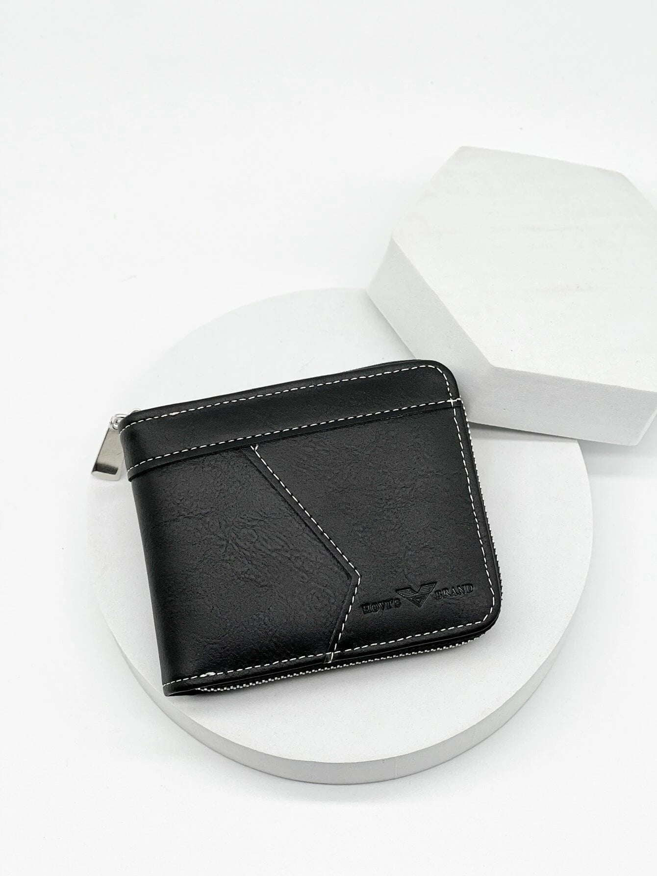 Christmas Wrapped Gifts Black Embossed Men's Wallet