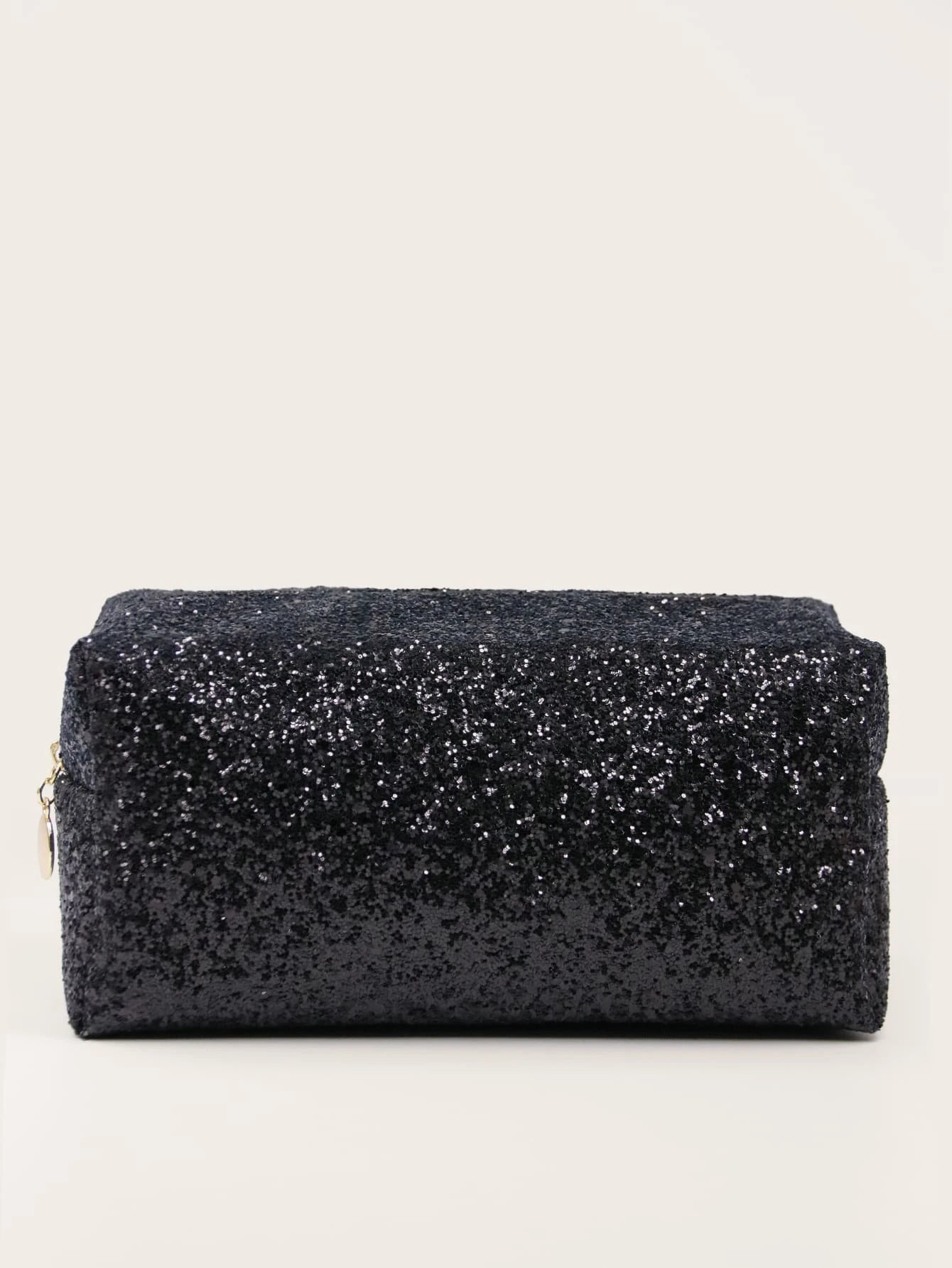 Black Glitter Cosmetic Bag