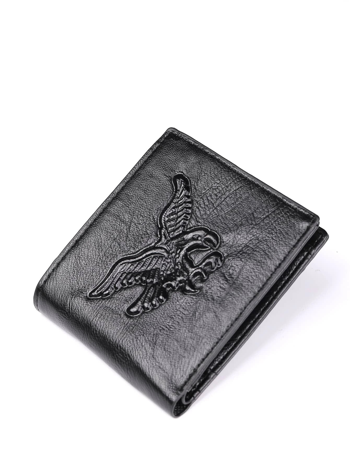 Christmas Handmade Gifts Black Imprinted Eagle Wallet