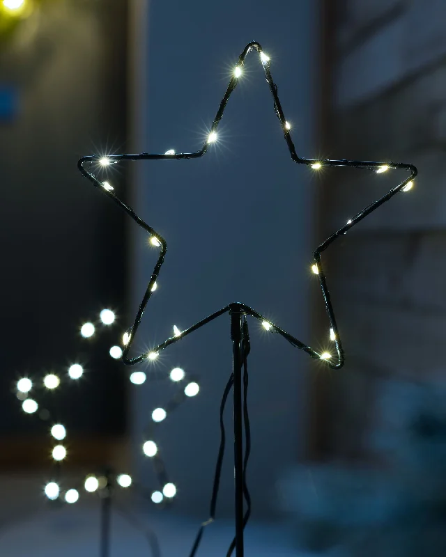 Christmas Gift Wrapping Set of 2 Pre-Lit Star Pathway Lights, 70 cm