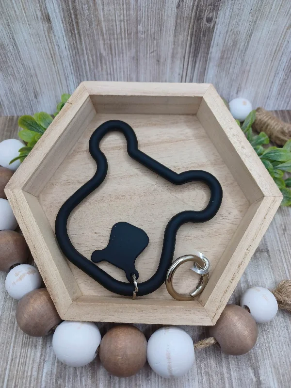 Christmas Cookies Recipe Black Silicone Teddy Bear Mobile Phone Accessory