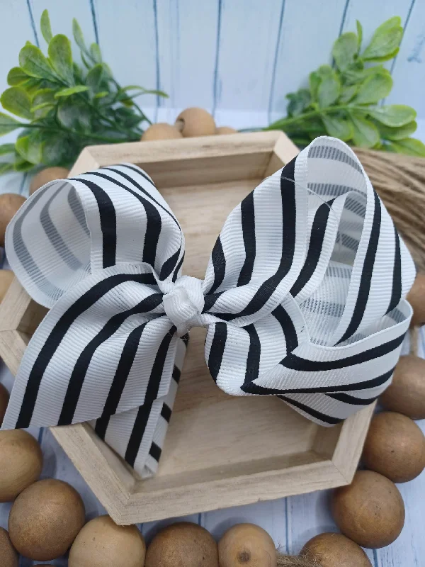 Holiday Season Black & White Striped Hair Accessory