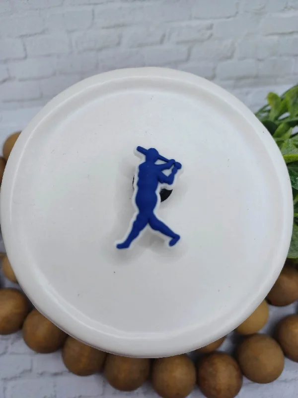 Christmas Reindeer Blue Baseball Player Shoe Charm Accessory