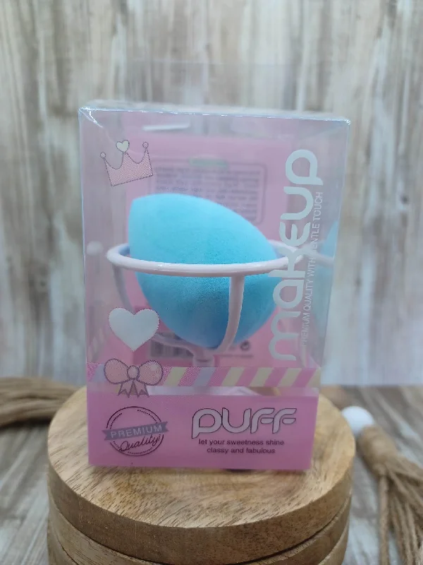 Christmas Candy Canes Blue Beauty Blender in a Heart Stand