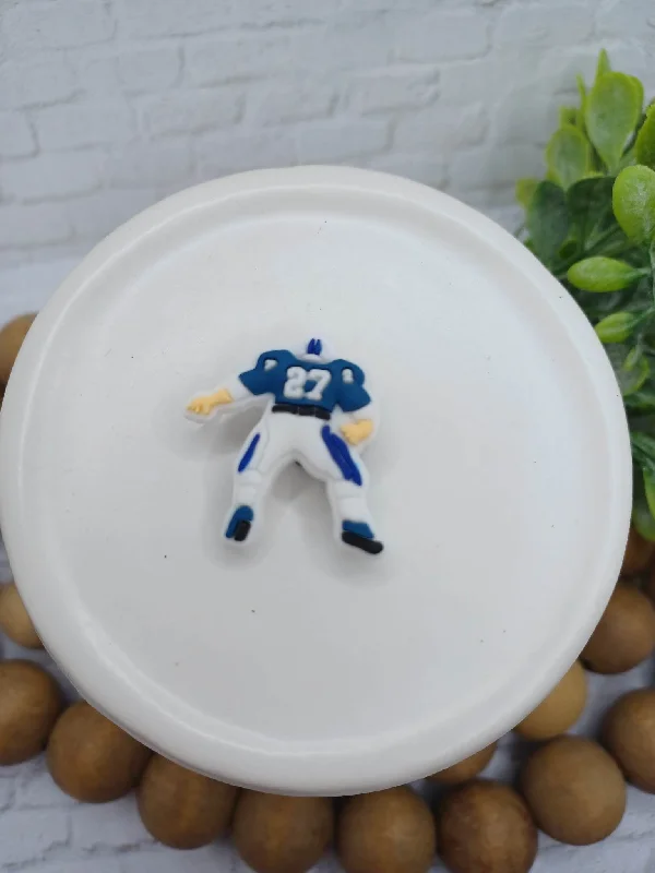 Christmas Cocoa Blue Football Player Shoe Charm Accessory