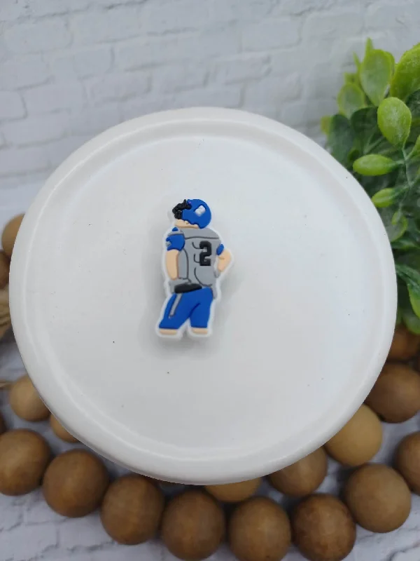 Christmas Tree Toppers Blue Football Player Shoe Charm Accessory