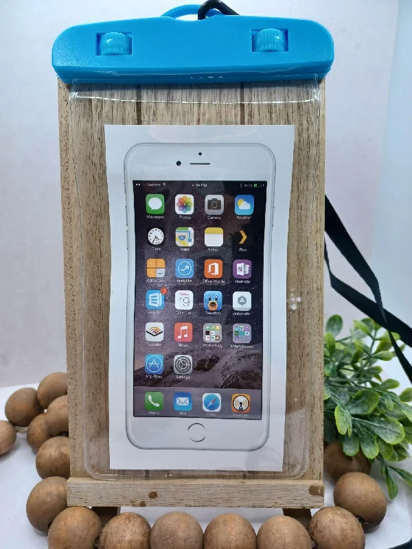 Christmas Yule Log Blue Waterproof Phone Holder