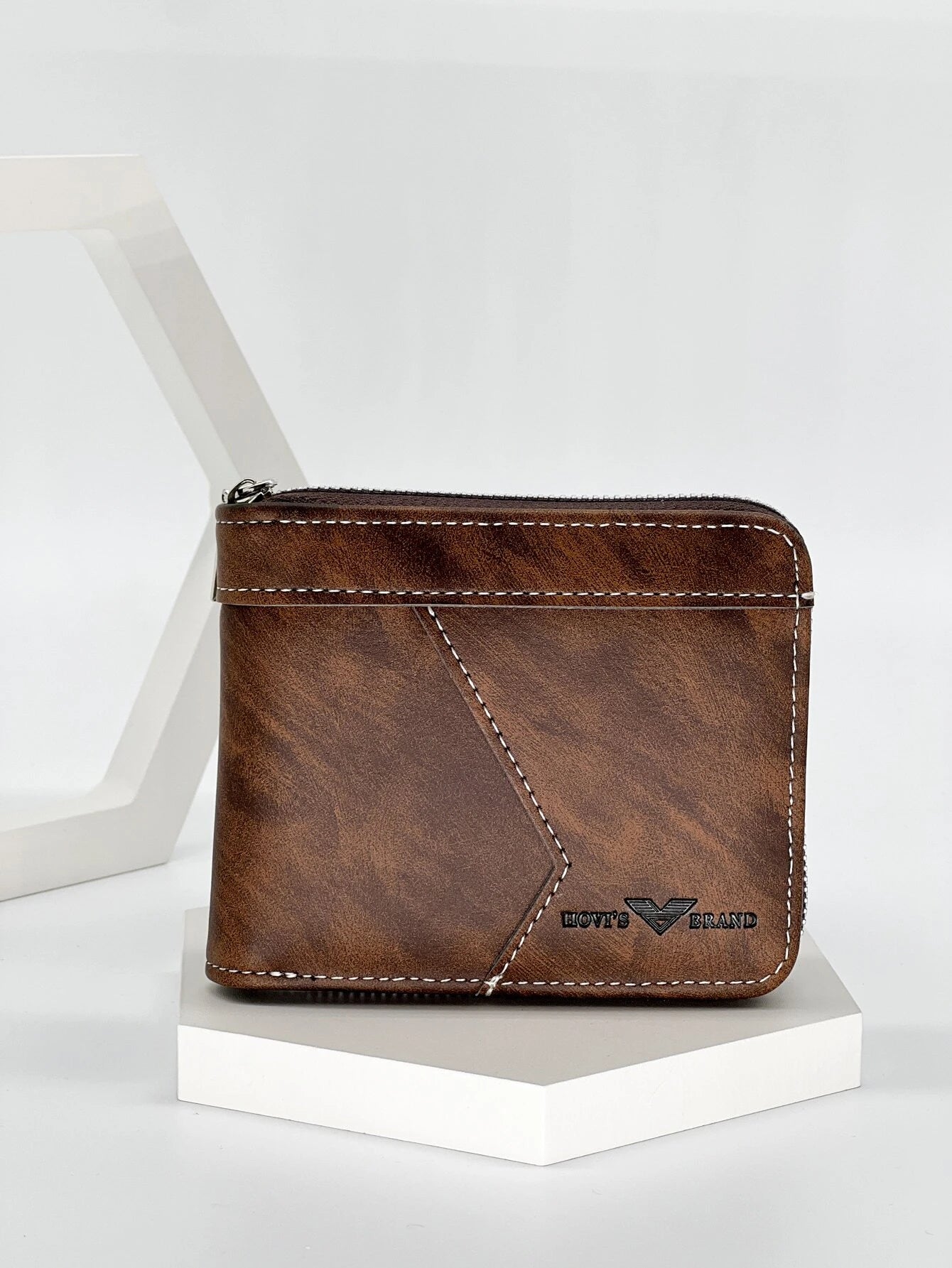 Christmas Baking Family Brown Embossed Men's Wallet