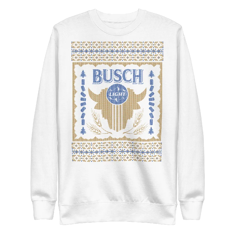 Christmas Santa Hat Busch Light Bison Ugly Christmas Sweater
