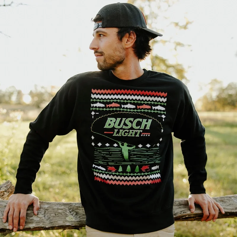 Christmas Pajamas Busch Light Trout Fishing Ugly Christmas Sweater