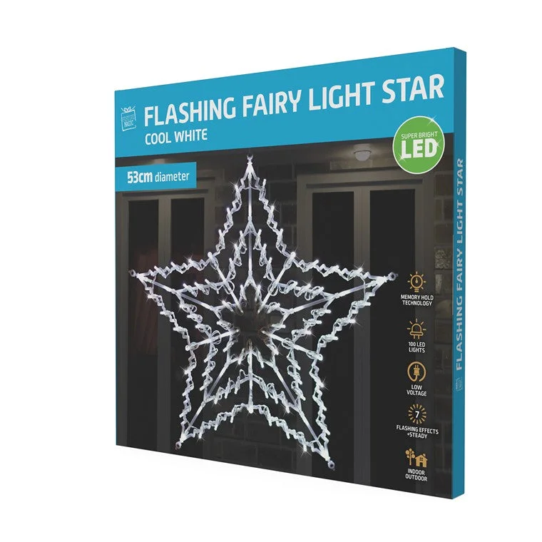 Christmas Gift Ideas Flashing Fairy Light Star, 3 Asstd