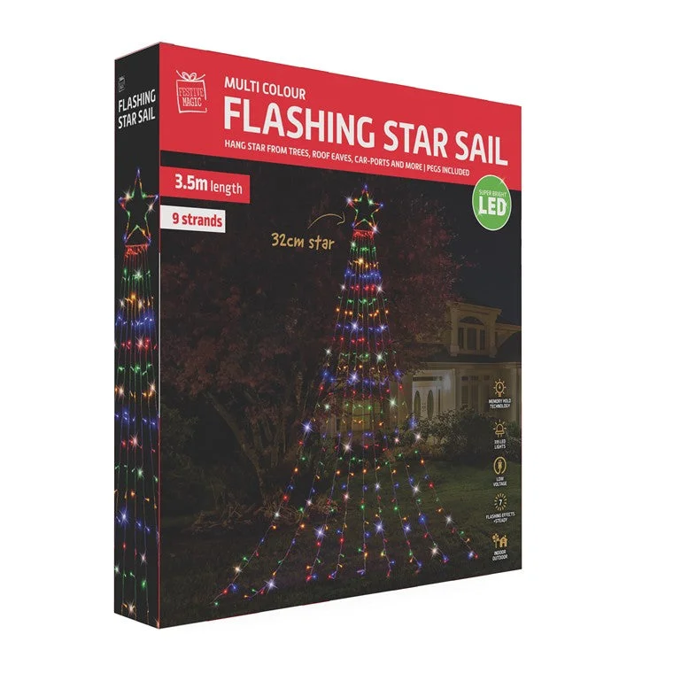 Christmas Star Decoration LED Flashing Star Sail, 3.5m