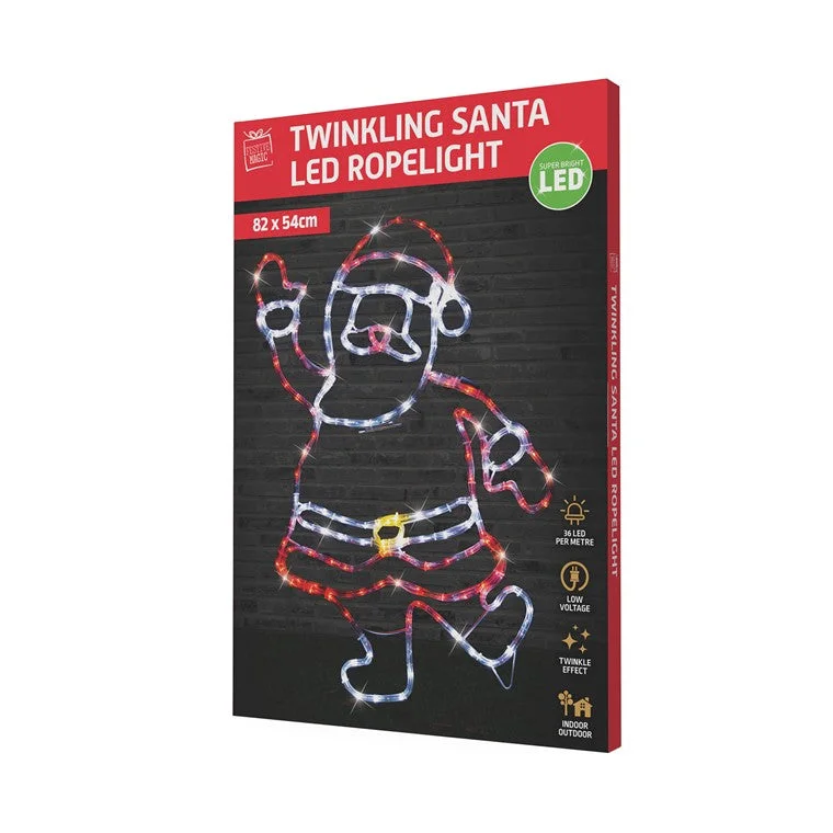 Cozy Christmas Twinkling Santa LED Ropelight