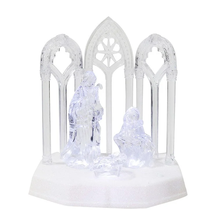 Christmas Holiday Excitement LED Musical Crystal Nativty Scene, Asstd