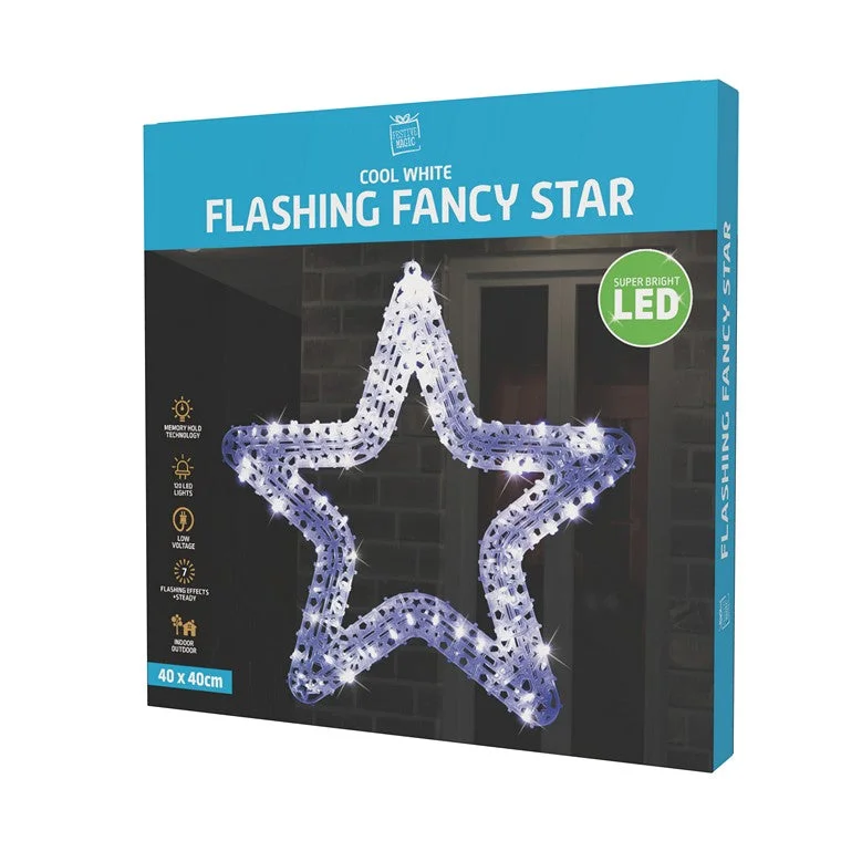 Christmas Classic Music LED, Flashing Fancy Star, Asstd, 40cm