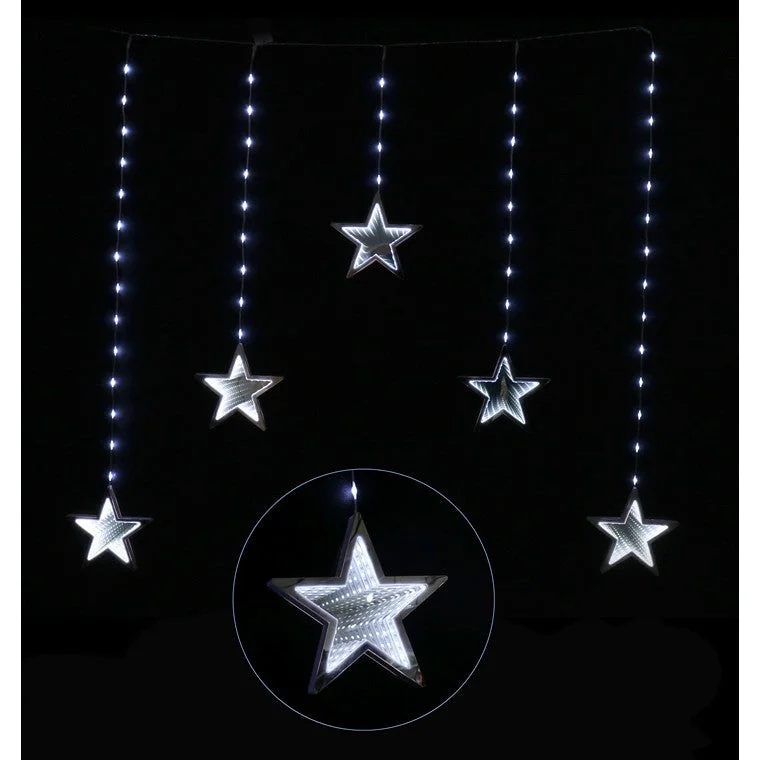 Christmas Snow Globe LED Infinity Stars Curtain Light, Asstd