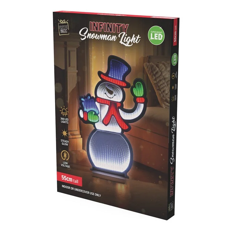 Christmas Candy Gift LED Infinity Snowman Light