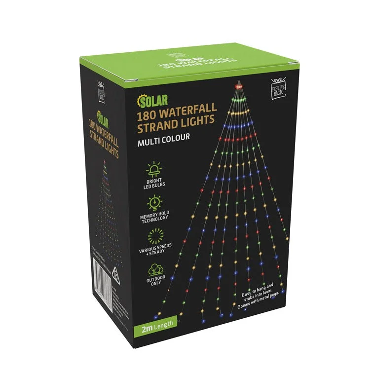 Christmas Countdown Solar Waterfall Light, Asstd, 2m