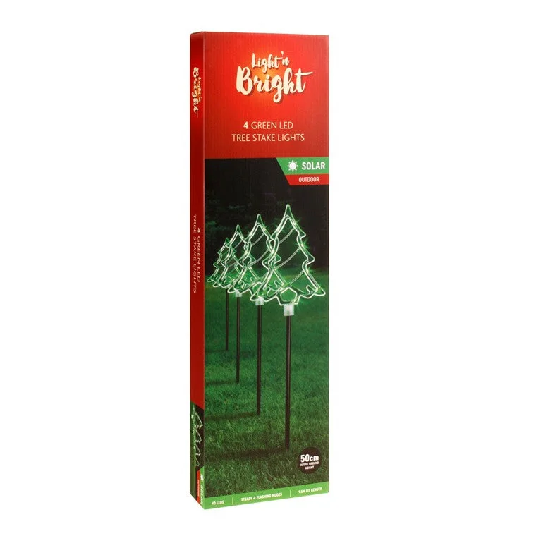 Christmas Garland Tree Stake Lights, 4pc