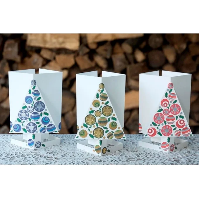 Christmas Baking Traditions Card + Candle Holder - Christmas Tree Green Pop-Up Lantern