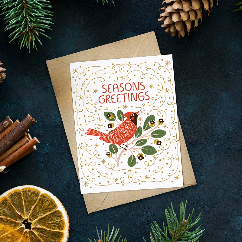 Christmas Jolly Time Cardinal Card