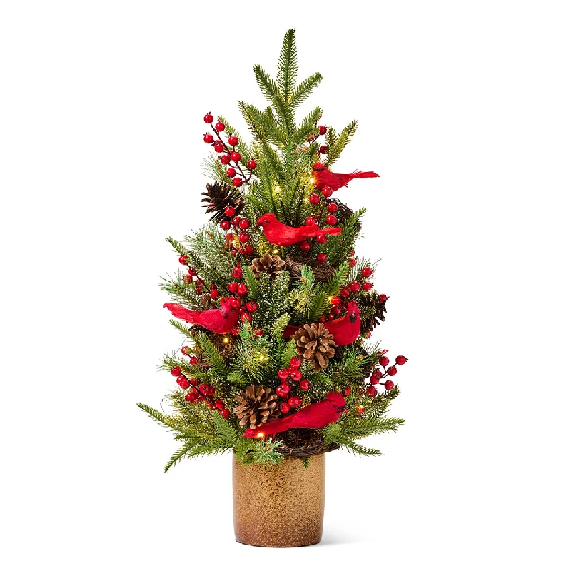 Christmas Stocking Stuffers Pre-Lit Cardinal Tree
