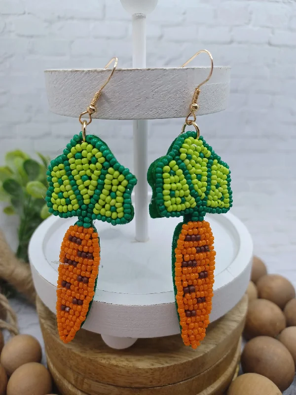 Christmas Gingerbread Carrot Sea Beaded Earrings