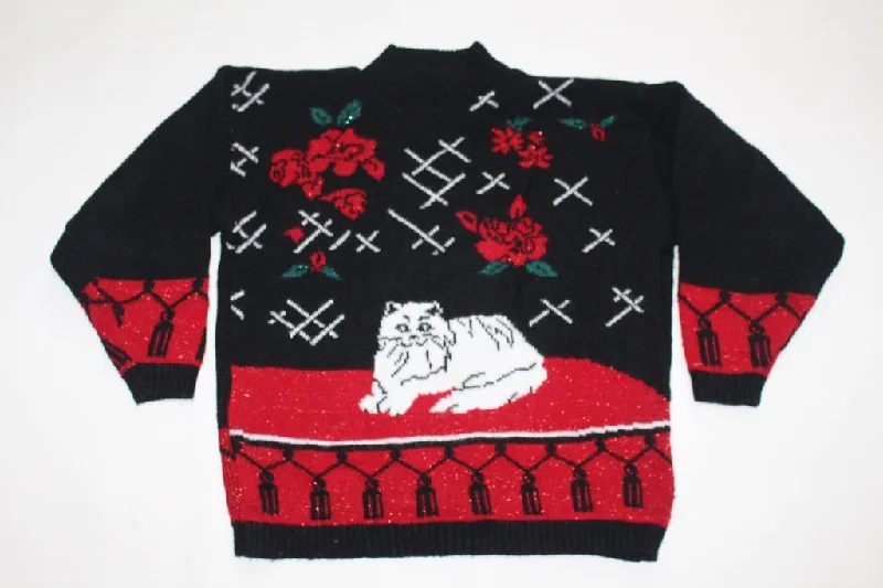 Christmas Snowfall Pretty Kitty!  Small, Christmas sweater