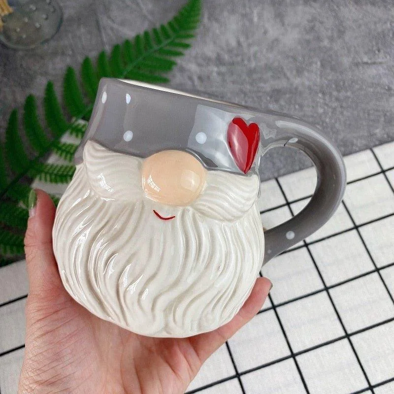 Christmas Stockings Embossed Santa Claus Ceramic Christmas Mug – 400ml Drinkware"