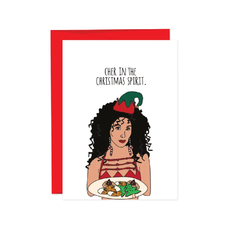 Christmas Themed Party Cher In The Christmas Spirit Christmas Card