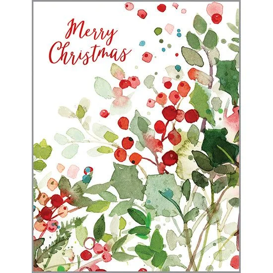 Christmas Morning Christmas card - Berry Branches
