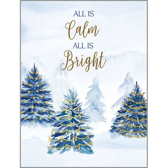 Christmas Frosty Weather Christmas card - Blue Peace Trees
