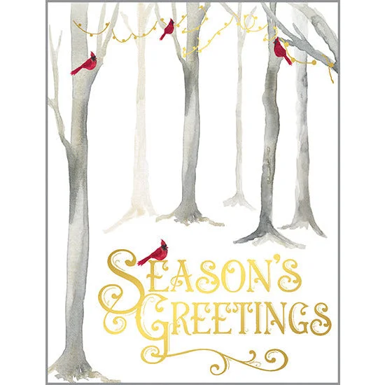 Christmas Handmade Gifts Christmas card - Cardinals and Trees
