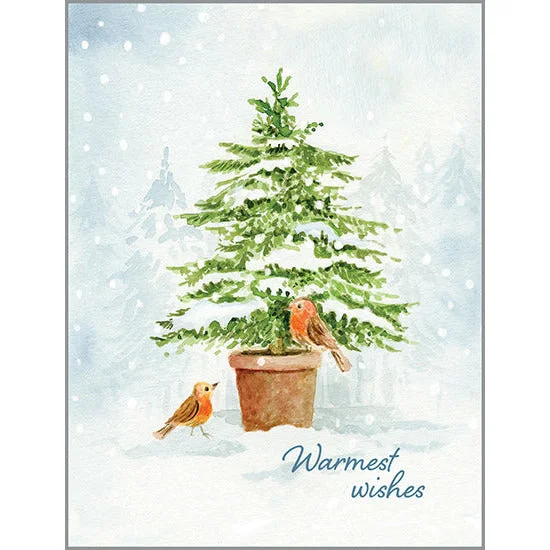 Christmas Holiday Excitement Christmas card - Little Potted Tree