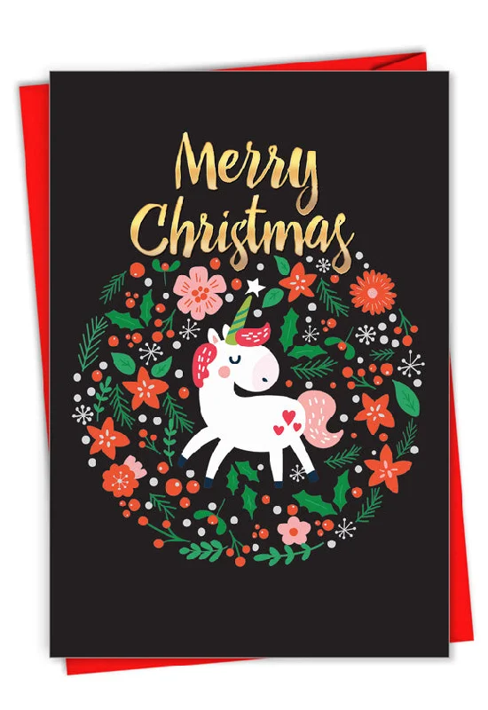 Christmas Jolly Vibes Christmas Cards Boxed | Holiday Unicorn