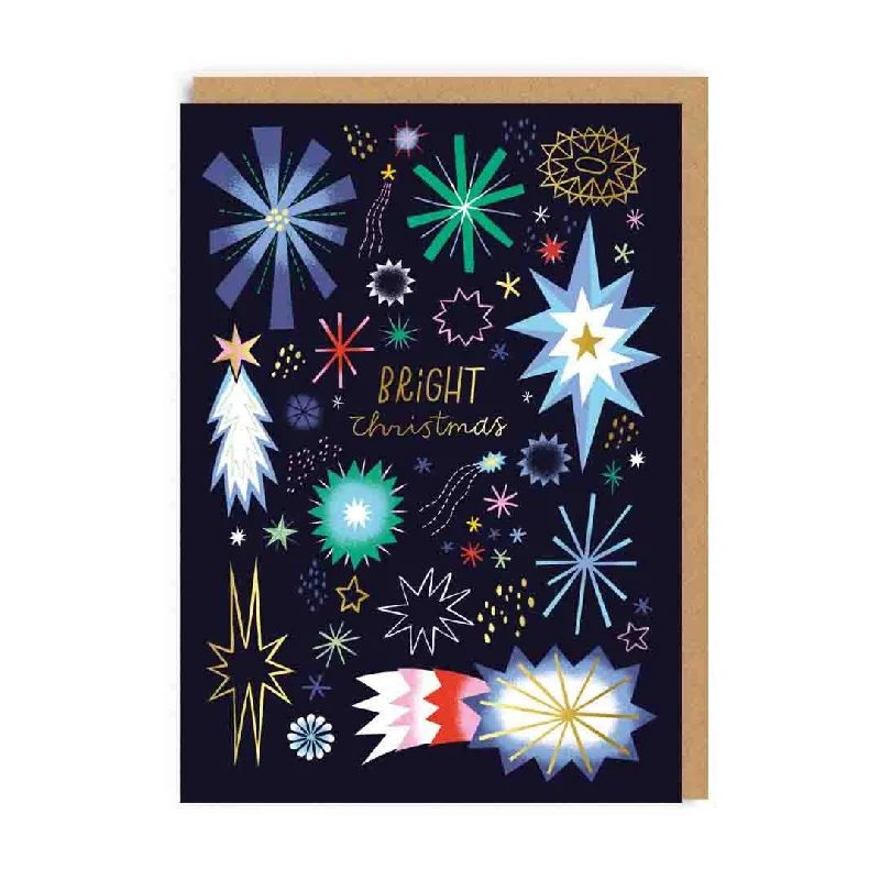 Christmas Shopping Christmas Starbursts Greeting Card