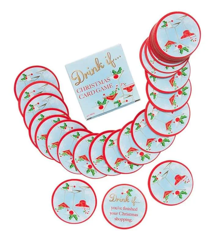 Christmas Housewarming Gifts Christmas drinking card game.