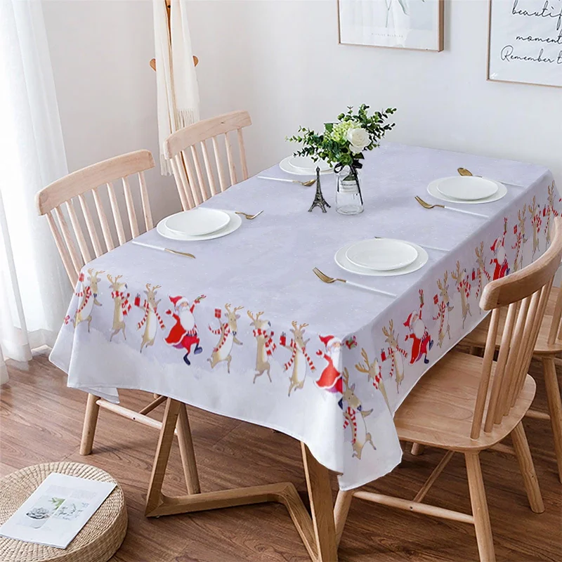 Christmas Pinecones "Christmas Elk Illustration Table Cloth – Durable Holiday Party Decor | Christmas Trees USA"