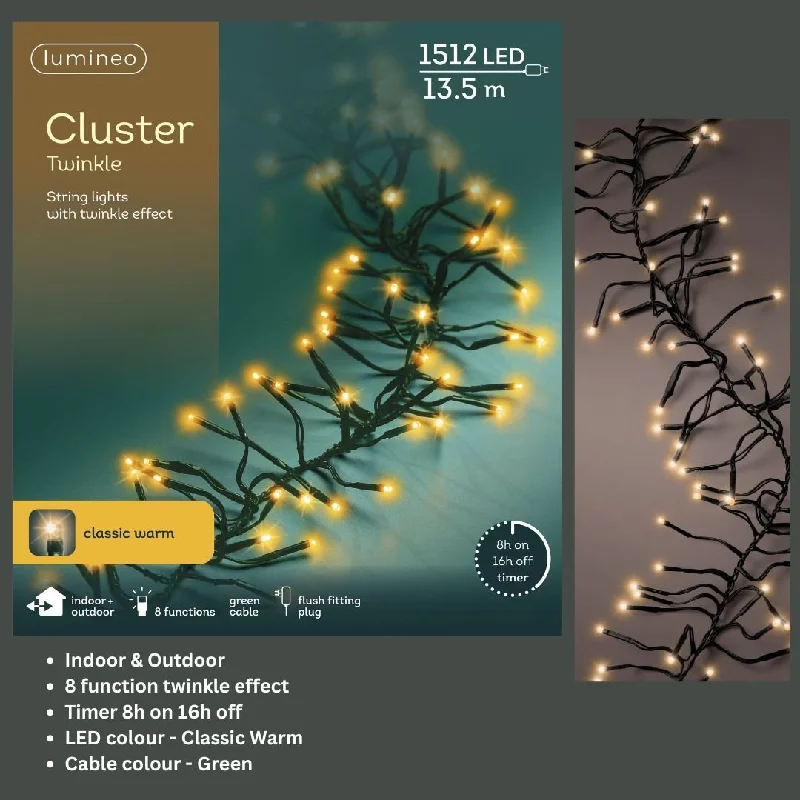 Christmas Lights Christmas LED Cluster Lights Classic Warm 1512 LED
