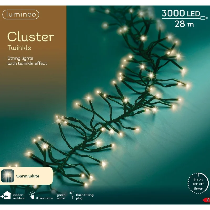 Christmas Beautiful Lights Christmas LED Cluster Lights Warm White 3000 LED - Ideal for 9ft Tree Christmas Beautiful Lights Christmas LED Cluster Lights Warm White 3000 LED - Ideal for 9ft Tree