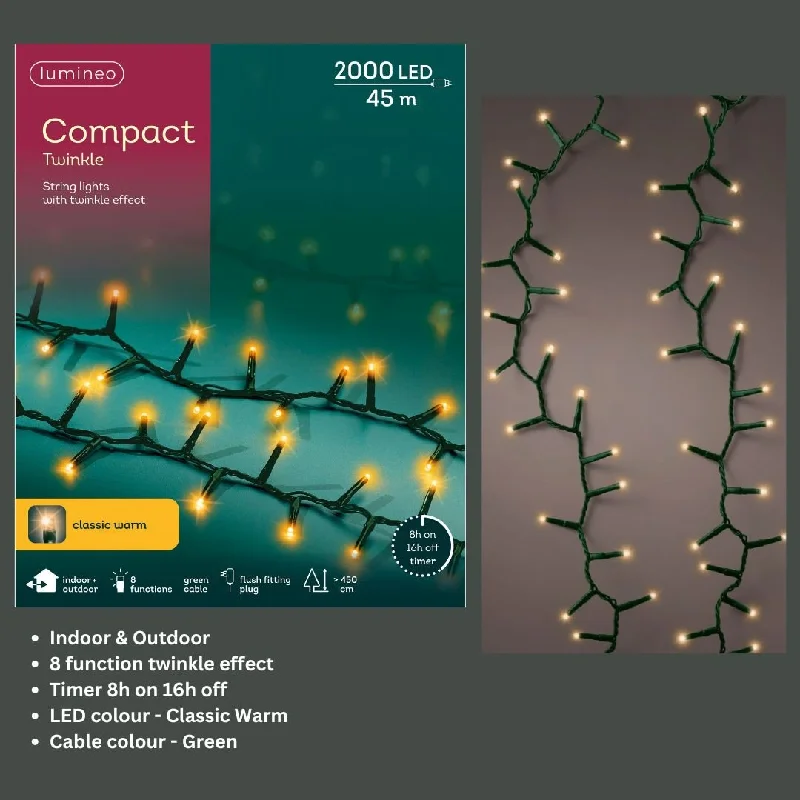 Christmas Chilly Nights Christmas Lights 2000 LED - Compact, Classic Warm - Ideal for 8ft Tree Christmas Chilly Nights Christmas Lights 2000 LED - Compact, Classic Warm - Ideal for 8ft Tree