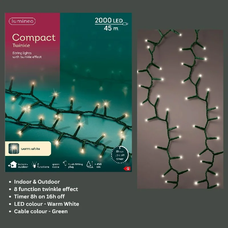 Christmas Wrapped Surprises Christmas Lights 2000 LED - Compact, Warm White - Ideal for 8ft Tree Christmas Wrapped Surprises Christmas Lights 2000 LED - Compact, Warm White - Ideal for 8ft Tree